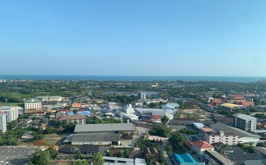 Buildings in the seaside city, Sriracha, Chonburi, Thailand