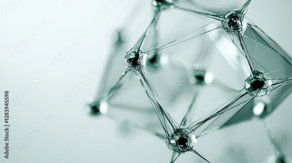 Poster a futuristic network of abstract technology forms a fantasy plexus in the background, created throug