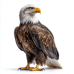 Obraz premium Side view eagle isolated on white background - Generative AI