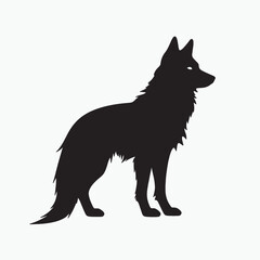 Fototapeta premium Arctic Wolf Silhouette in Deep Polar Night