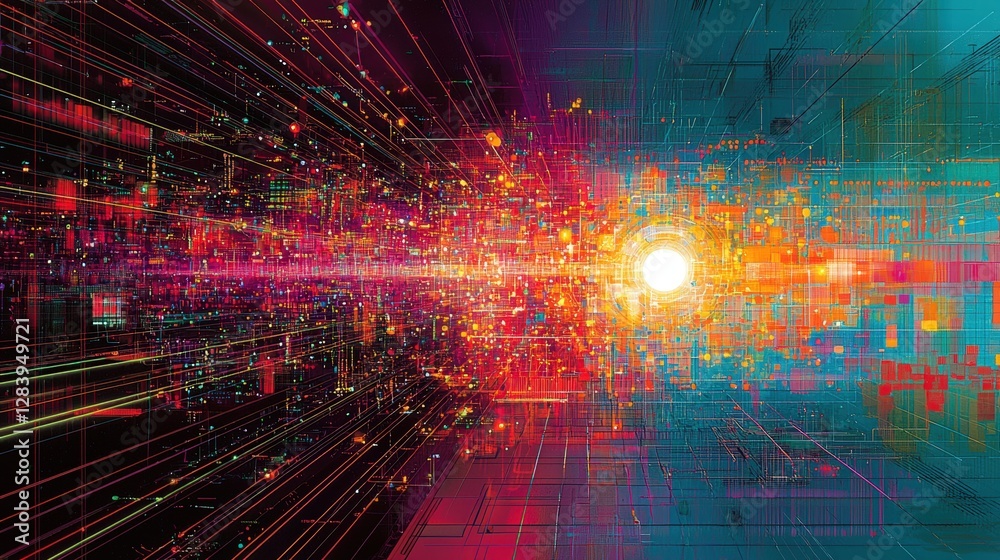 Poster captivating colorful abstract background featuring dynamic shapes and patterns for creative projects