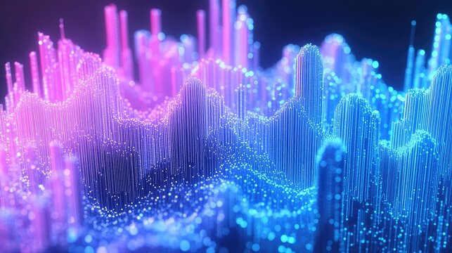 A D scatter plot with data clusters, representing big data analysis.