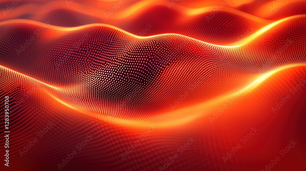 Poster vibrant red wave pattern creating a dynamic and eye-catching visual effect on a white background
