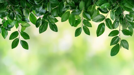 Obraz premium Fresh Green Leaves with Soft Background for Nature or Garden Themes