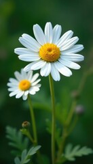 Chamomile daisy in full bloom with its stamens, chamomile, botanical, nature