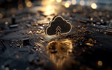 Digital Cloud Storage/Computing, focusing on 3D rendering graphics related to Cloud Technologies