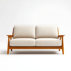 Modern Minimalist Sofa with Natural Wood Frame and Soft Upholstery for Stylish Interior Decoration