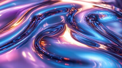 Captivating blue and purple liquid swirling together to create a stunning abstract visual display