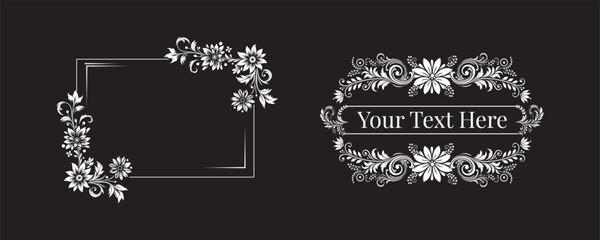 decoration frame flower set art design