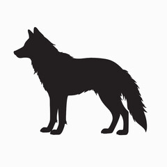 Obraz premium Arctic Wolf Silhouette Watching Over Frozen Lands
