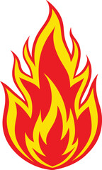 High quality vector fire flame clipart illustration design. Vector wildfire and red hot and yellow bonfire, animated flame. Spicy food symbol flat vector icon for apps and websites.