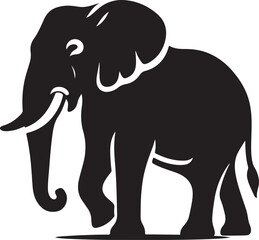 Elephant silhouette set collection isolated black on white background vector illustration
