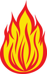 High quality vector fire flame clipart illustration design. Vector wildfire and red hot and yellow bonfire, animated flame. Spicy food symbol flat vector icon for apps and websites.