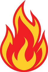High quality vector fire flame clipart illustration design. Vector wildfire and red hot and yellow bonfire, animated flame. Spicy food symbol flat vector icon for apps and websites.