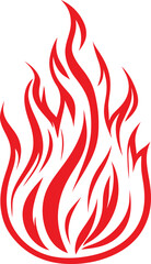 Stylized fire flame vector clipart with an intricate red flame design. Perfect for tattoo art, graphic design, posters, branding, and digital projects. Clipart cartoon Illustration drawing.