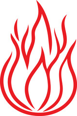 Stylized fire flame vector clipart with an intricate red flame design. Perfect for tattoo art, graphic design, posters, branding, and digital projects. Clipart cartoon Illustration drawing.