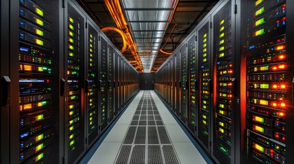 Server room packed with numerous server racks and advanced technology for efficient data management