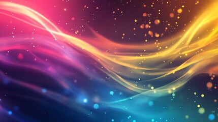 Fototapeta premium A colorful background with glowing abstract lines and sparkling highlights