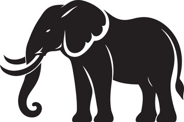 Elephant silhouette set collection isolated black on white background vector illustration
