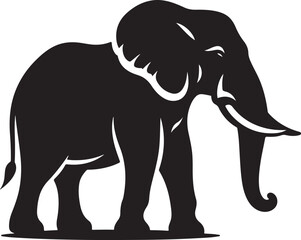 Elephant silhouette set collection isolated black on white background vector illustration
