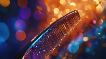close-up of scissors trimming fine hair, vibrant lighting highlighting professional skills in salon