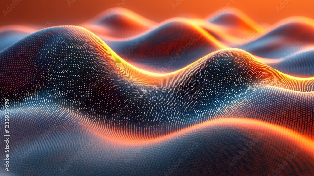 Poster A captivating wave pattern creating a fluid and dynamic visual experience with flowing lines
