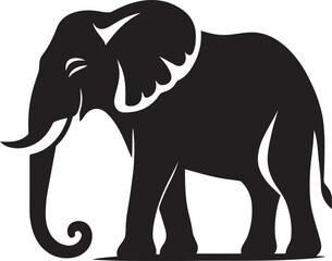 Elephant silhouette set collection isolated black on white background vector illustration
