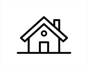 Minimal outline house logo design vector illustration. 