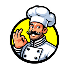 Happy Chef Mascot Logo