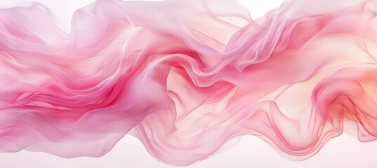Obraz premium Abstract pastel pink fabric showcasing soft, wavy folds.
