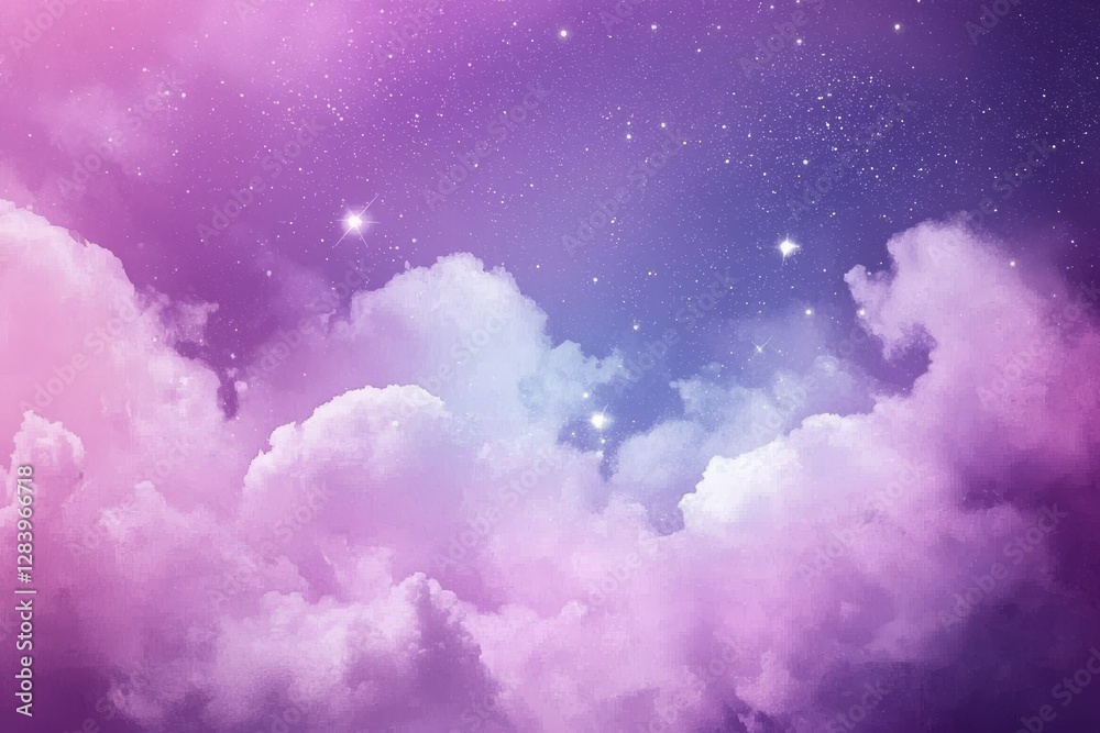 Wall mural abstract representation of starlight and colorful clouds.