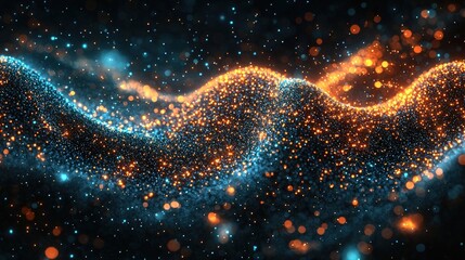Ethereal wave of light cascading through the ambient space with a soft and dreamy glow