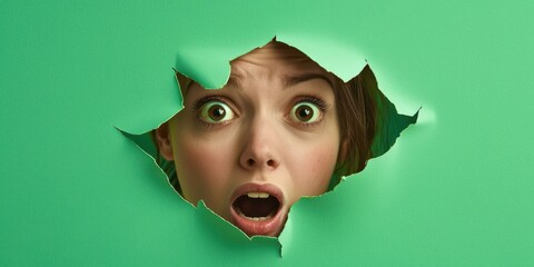 Woman with her mouth open and eyes wide open