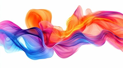 Fototapeta premium abstract digital art with vibrant colors, flowing shapes, futuristic design, dynamic movement, creative expression, isolated background, bold and modern