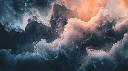 Swirling clouds display varied colors within this stunning abstract image