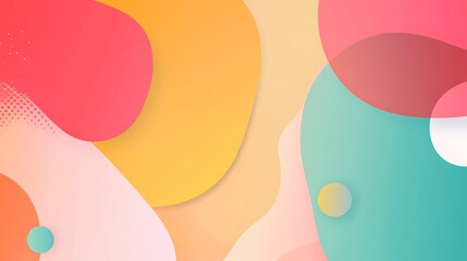 Abstract background composed of colorful overlapping shapes and gradients