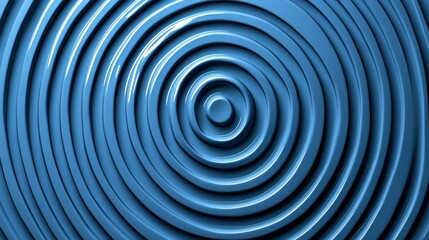 Obraz premium Blue Circular Waves of Smooth Liquid Creating a Hypnotic Pattern