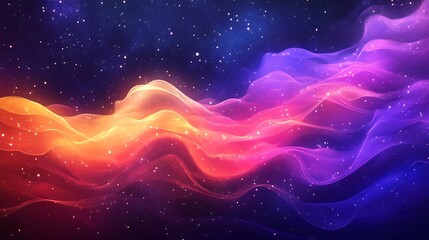 Colorful swirling ethereal nebula with stardust and a dark background