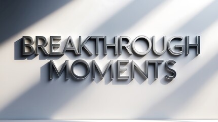 Breakthrough moments highlighted on a minimalist wall with shadows