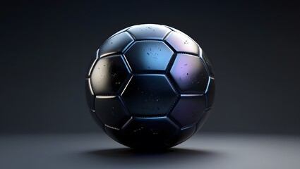 Naklejka premium Dark Elegance: A High-Detail Metallic Soccer Ball 