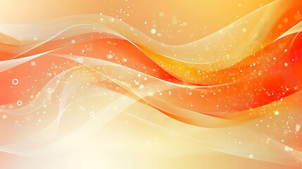 Warm colored abstract design featuring flowing lines and particles