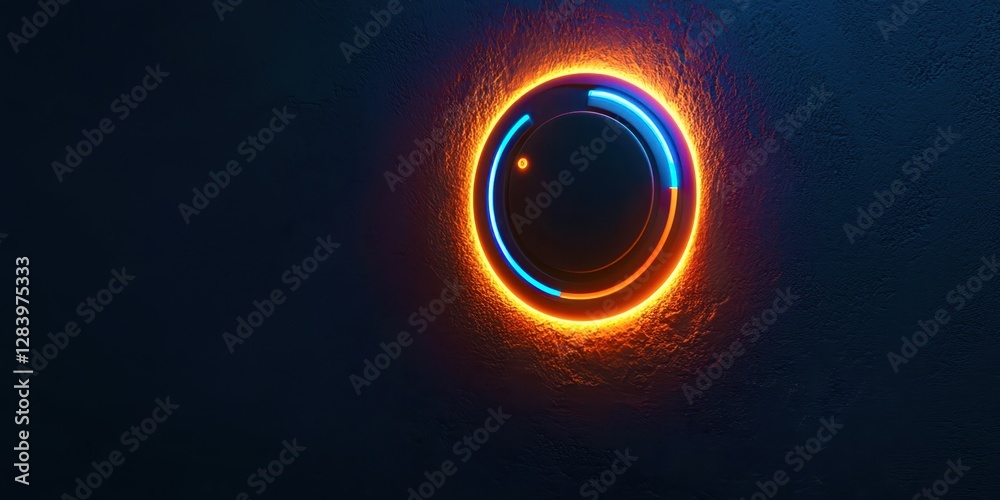 Canvas Prints glowing circle on a dark background