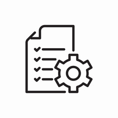 document settings gear icon vector sign