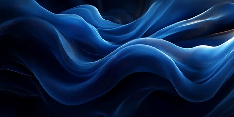 Fototapeta premium Abstract Blue Fabric Flowing, Dynamic Texture, Design Concept, Background