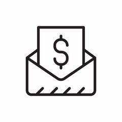 Money payment envelope icon vector sign