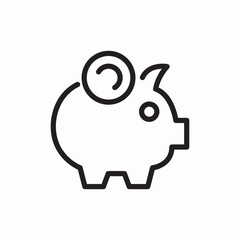 Money savings piggy icon vector sign
