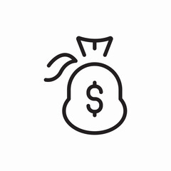 Money bag cash icon vector sign