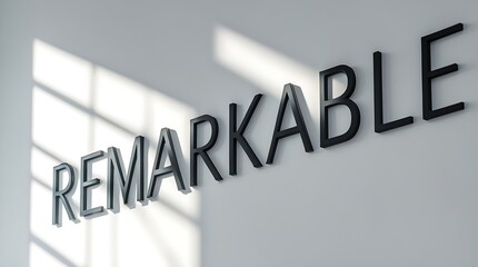 Black lettering on a wall that communicates a powerful message about being notable