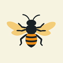 Charming Cartoon Bee with Yellow and Black Stripes