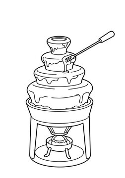 chocolate fountain black and white clip art preview